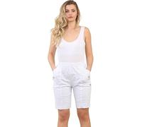 ANZEE Women Cherry Berry Stretch Fit Shorts - Plain Elasticated Waist Pull On Summer Short Pants UK Sizes 10-20 (UK, Numeric, 16, White)