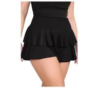 ANZEE Womens RARA Printed & Plain Mini Skirt Girls Frill Tiered Fashion Skater Skirt for Party Club Summer Beach Casual Holiday & Resort Wear (UK, Alpha, M, L, Regular, Regular, Black)