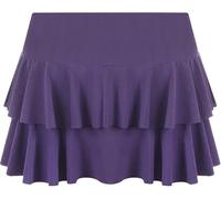 ANZEE Womens RARA Printed & Plain Mini Skirt Girls Frill Tiered Fashion Skater Skirt for Party Club Summer Beach Casual Holiday & Resort Wear (UK, Alpha, M, L, Regular, Regular, Purple)