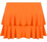 ANZEE Womens RARA Printed & Plain Mini Skirt Girls Frill Tiered Fashion Skater Skirt for Party Club Summer Beach Casual Holiday & Resort Wear (UK, Alpha, S, M, Regular, Regular, Orange)