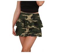 ANZEE Womens RARA Printed & Plain Mini Skirt Girls Frill Tiered Fashion Skater Skirt for Party Club Summer Beach Casual Holiday & Resort Wear (UK, Alpha, M, L, Regular, Regular, Camo Army)