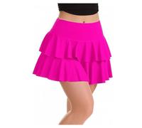 ANZEE Womens RARA Printed & Plain Mini Skirt Girls Frill Tiered Fashion Skater Skirt for Party Club Summer Beach Casual Holiday & Resort Wear (UK, Alpha, S, M, Regular, Regular, Hot Pink)