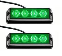 Anzeme 2 x LED Strobe Lights Car Emergency Warning Lights In Head Flashing Becon Recovery Breakdown Light Bar 12V 24V Universal for Car Vehicle Truck Trailer Caravan Camper Van Tractor (Green)