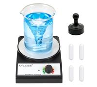 ANZESER Magnetic Stirrer with 4PCS Stir Bars Set Stir Plate with Stir Bar Retriever (w/o Heating) 3000mL Magnetic Mixer 3000RPM Lab Stirrer (UK PLUG)