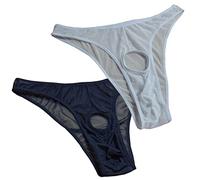 Anzhee 2PCS Men's Briefs Underwear for men UK Hot Underpants Secret Gift for Valentine Birthday Christmas 2 Piece Black + White