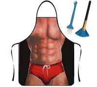 Anzhee Funny Sexy Barbecue Aprons BBQ Novelty Kitchen Cooking Grilling Baking Apron for Men Women Party Costume for Friend Gift Style07