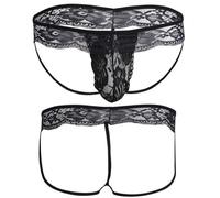 Anzhee Men's Jockstrap Sexy Jock Strap Athletic Thong Supporter Sports Underwear for Men String Tanga Underpants Male 1 Pack Black