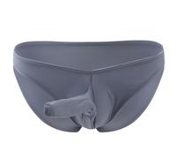 Anzhee Men's Sexy Briefs for Men UK Hot Funny Thong Slips Underwear Pouch G-String Underpants Secret Gift for Valentine Birthday Grey