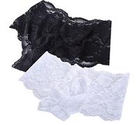 Anzhee Men's Sexy Lace String Thong Mankini Underwear Boxer Briefs G-Strings Low Rise Tanga for Men Male Underpants 2 Pack Black White