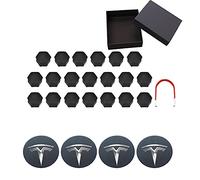 ANZHENGRQ 4 Pcs Hub Centre Cover wheel hub kit modification accessories,Wheel center lug nut cover, for Tesla Model 3,Grey-Silver