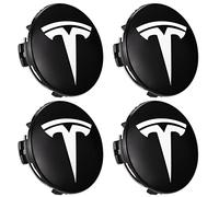 ANZHENGRQ 4 Pcs Hub Centre Cover wheel hub kit modification accessories,Wheel center lug nut cover, for Tesla Model 3/Y/X/S,Black-white