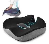 anzhixiu Concave U Surface Donut Pillow for Tailbone Pain Cradle Tailbone Reducing Pressure on Pelvis- Hemorrhoid Pillow for Office, Car, Home Seat- Black/Gray