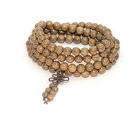 anzhongli Mala Beads Bracelet Necklace for Men Women 6mm 108 Prayer Beads for Meditation Yoga 6mm Natural Wood Beads Elastic Cord