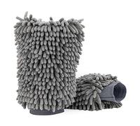 ANZHUO 2 pieces Car Wash Mitt, Premium Chenille Microfiber Lint Wash Glove, Scratch-Free Chenille Car Cleaning Mitt (Grey)……