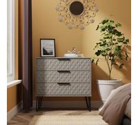 Ready Assembled 2 U Islay 3 Drawer Chest (Ready Assembled) in Dark Grey | Size: Medium Ready Assembled 2 U Dark Grey Medium