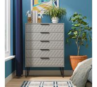 Anzio Matt Dusk Grey 5 Drawer Chest (H)1067mm (W)765mm (D)395mm