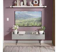 Anzio Matt Dusk Grey Media Unit With 2 Drawers, (H)50.1Cm X (W)128.2Cm X (D)39.4Cm