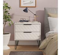 Anzio Matt Kashmir 2 Drawer Non-Extendable Bedside Table (H)574mm (W)575mm (D)395mm