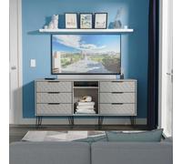 Welcome Furniture Ltd Harlequin 6 Drawer Sideboard in Dusk Grey - Ready Assembled, Grey