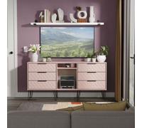 Anzio Ready Assembled Matt Kobe Pink 6 Drawer Sideboard (H)742mm (W)1537mm (D)397mm
