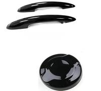 ANZIWU Black Door Handle Cover and Gasoline Engine Hood, Compatible with MINI Cooper S SD F56 F57 (Black Door Handle+Fuel Tank Cap)