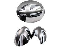 ANZIWU MINI R55-R61 Union Jack Wing Mirror Cover, Side Mirror Caps Cover for Mini Cooper One/S/JCW R Series R55 R56 R57 R58 R59 R60 R61 (Union Jack Gray, Electric Folding Mirrors R Series R55-61)