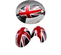 ANZIWU MINI R55-R61 Union Jack Wing Mirror Cover, Side Mirror Caps Cover for Mini Cooper One/S/JCW R Series R55 R56 R57 R58 R59 R60 R61 (Union Jack Black/Red, Manual Folding Mirrors R Series R55-61)