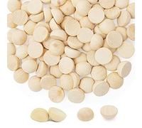 ANZKA 200pcs Mini Half Wooden Beads, 12mm Unfinished Round Split Wood Balls for Craft Paint, 1/2 inch Diameters Natural Half Sphere Ornaments