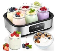ANZKTOS Yogurt Maker with Adjustable Temperature & 48H Timer - 6 Glass Jars for Homemade Probiotic Yogurt, for Family Wellness & Healthy Diet Lovers