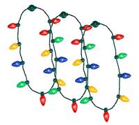 Anzmtosn Light Up LED Necklace, Christmas Flashing Glow In the Dark Necklace with 9 Bulbs for Kids Adults Ugly Xmas Party Supplies Favors Accessories Decoration Stocking Stuufer 3 Pack