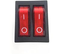 ANZOAT 1pc KCD3 Double Boat Rocker Switch Toggle 6 Pin On-Off 20A 125VAC(Color:Red Green) (Color : Red)