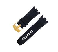 ANZOAT 28mm Nature Fluorine Soft FKM Rubber Bracelet AccessoriesFor Audemars And Piguet Belt 15710/15703 Watch Band(Black 3)