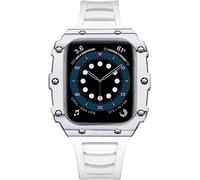 ANZOAT Carbon Fiber Mod Kit Rm Watch Case Rubber Bands，For Apple Watch Series 9/8/7 45mm 44mm，Bumper 40mm Shockproof Case Band Watch Accessories for Men Women(White Carbon,40mm)