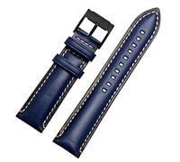 ANZOAT For Fossil BQ2363/2453 ME3099 3052 3054 FS5380/5453 FS4735 FS4812 Cowhide Strap Vintage Genuine leather Watchband 20 22mm(Blue Black,22mm)