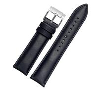ANZOAT For Fossil BQ2363/2453 ME3099 3052 3054 FS5380/5453 FS4735 FS4812 Cowhide Strap Vintage Genuine leather Watchband 20 22mm(Dark blue silver,20mm)