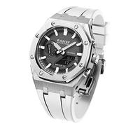 ANZOAT GA2100 MOD Kit For GA2100SKE-7A Metal Watch Case Silicone Strap 316 Stainless Steel Modified Accessories Bracelet Bezel bands(Silver)