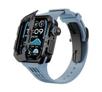 ANZOAT Luxury Titanium Alloy Watch Case Strap Mod Kit，For Apple Watch Ultra 2 49mm Case And Silicone Watch Band，For iWatch Series 9 8 7 6 5 4 SE 45mm Upgrade Replacement Strap(O,45MM)