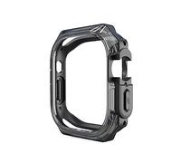 ANZOAT PC Transparent Half Pack TPU Watch Case，For Apple Watch Ultra 8 7 6 5 4 3 2 SE 40MM 44MM 41MM 45MM Series Watch(Black black,40MM)