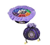 ANZOME 7 Pockets Large Dice Bag with Reinforced Base - Fits 25+ Sets (200+ Dice) - Individually Stitched Sorting Pouch for D&D, MTG, RPG - Soft Velvet Storage for Heavy Metal & Polyhedral Dice