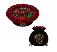 ANZOME DND Dice Bag, Large Velvet Black Cat Dice Pouch for MTG & RPG, Holds 200+ Polyhedral Dice with 7 Rainbow Dividers, Self-Standing Tabletop Familiar Storage for Dungeons & Dragons