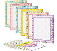Anzon Mories Vintage Morris Stationery Paper (Double-Sides Lined) 48 Sheet and Envelopes 24 PC, Floral Writing Letter Stationary 6 Color, Printer Friendly, US Letter Size 11" x 8.5", College Ruled