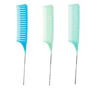 ANZONGYI 3Pcs Different Sizes Weaving Teasing Hair Combs Set - Plastic Weaving Styling Dyeing Combs Rat Tail Comb for Women Men Hair Styling