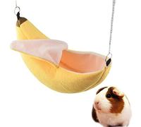 ANZONGYI Banana Hamster Bed House & Swing - Warm House Accessories for Sugar Glider, Squirrel, Chinchilla, Hedgehog, Rat & Small Bird