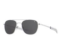 AO American Optical Original Pilot Sunglasses - Nylon Lenses - Bayonet Temple (Silver/Gray, 55)