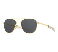 AO Original Pilot Sunglasses - Gold - True Color Gray SkyMaster Glass Lenses - Bayonet Temple - Polarized - 55-20-140