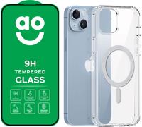 AO Protection Pack and Case Bundle for iPhone 14 - Clear, Glass