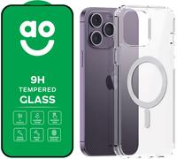 AO Protection Pack and Case Bundle for iPhone 14 Pro Max - Clear, Glass