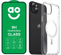 AO Protection Pack and Case Bundle for iPhone 15 - Clear, Glass