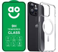 AO Protection Pack and Case Bundle for iPhone 15 Pro - Clear, Glass