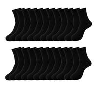 Ao Yee ZGL 12 Pairs of Super Soft Black Crew Socks for Men and Women, Black, Large